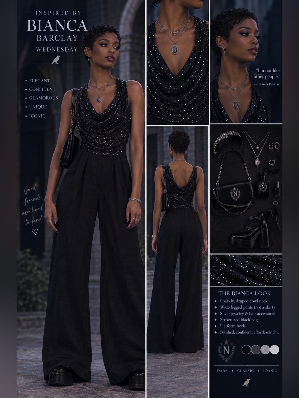 R&M Richards Evening Jumpsuit | Size 8 | Wednesday Series Bianc Barclay Core